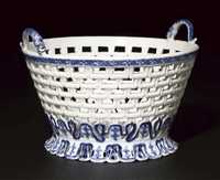 18th century A blue and white reticulated basket